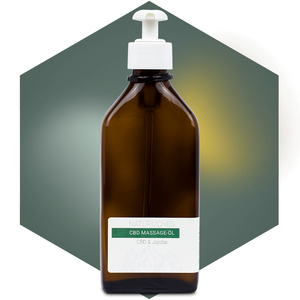 Natürliches CBD Massage Öl mit Vollspektrum Hanfextrakt wertvollem Jojoba Schweizer Bio Qualität 250ml