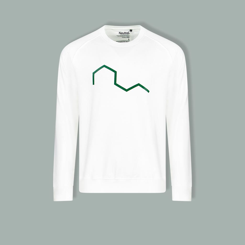 Nachhaltiges Sweatshirt unisex GH weiß Front Logo