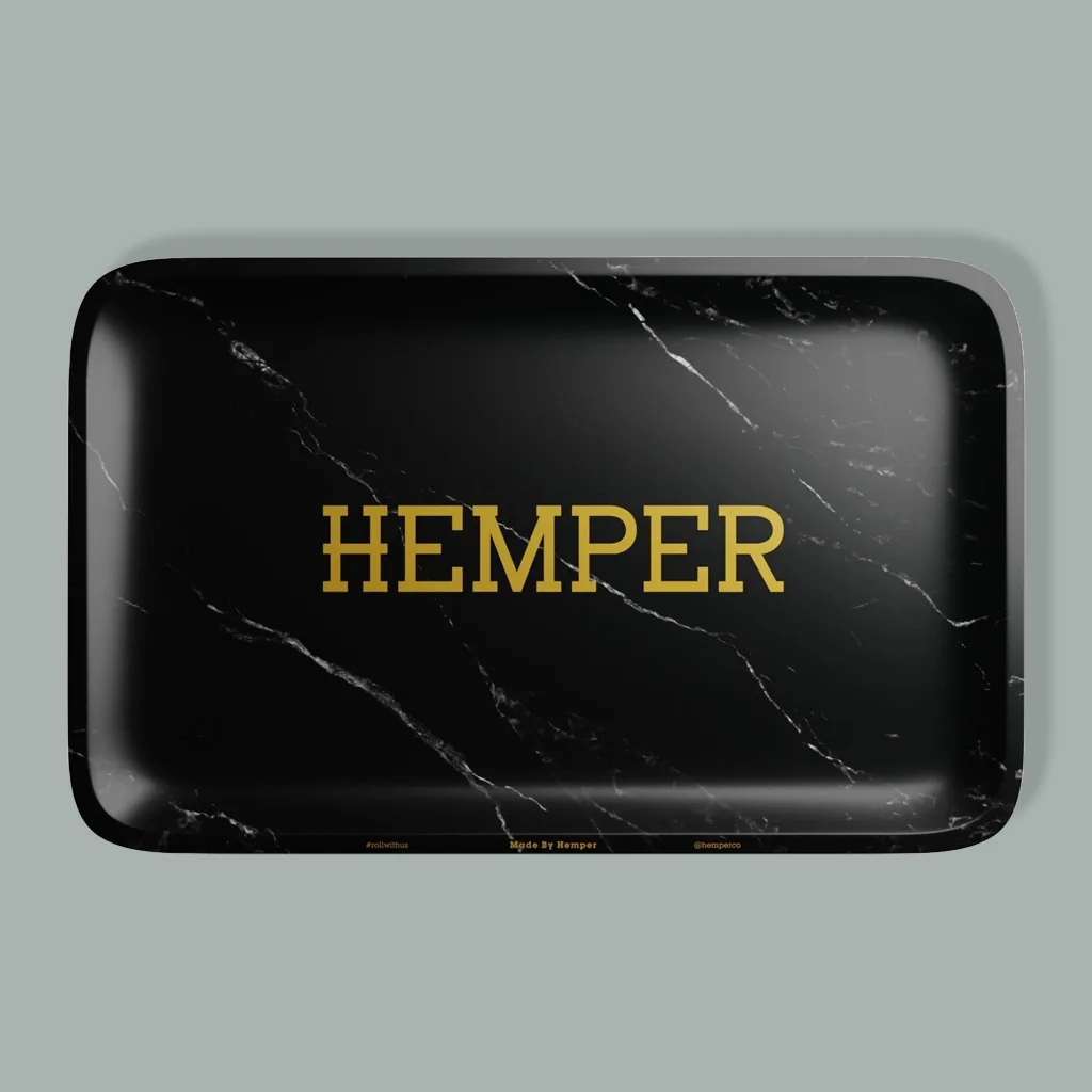 Luxe Black Marble Rolling Tray Small