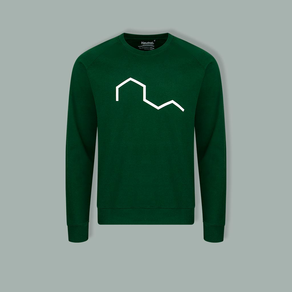 Nachhaltiges Sweatshirt unisex GH grün Front Logo